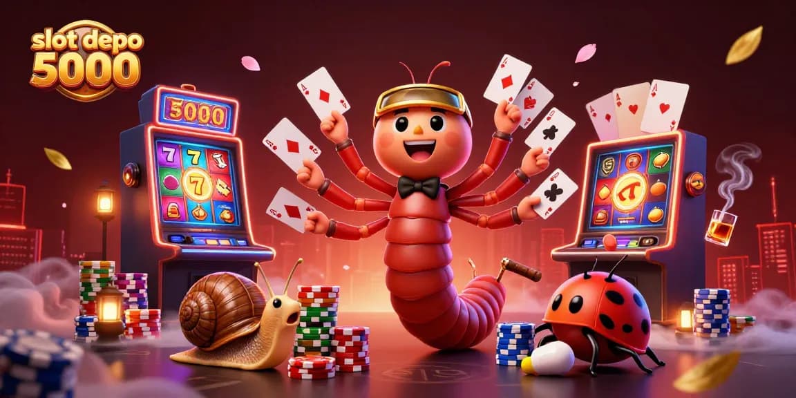 Play exciting slots with slot depo 5000, featuring a 3D dealer and vibrant game elements.