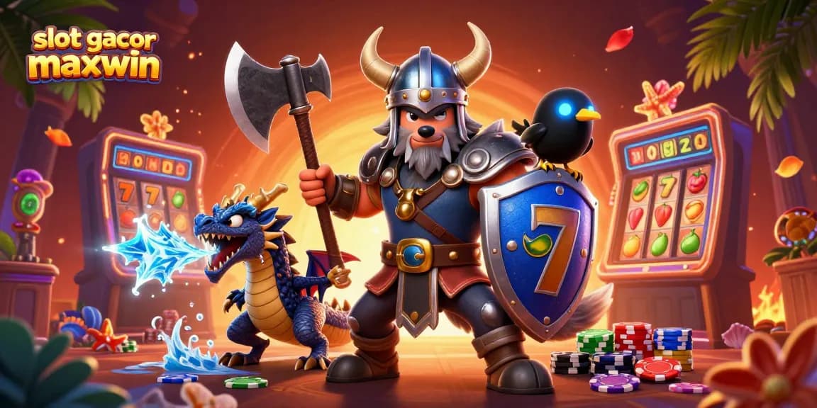 Spin to win at slot gacor maxwin with vibrant 3D casino elements and characters enjoying the game.