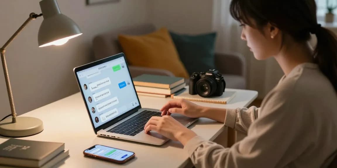 Engaging in nsfw ai chat within a cozy home office environment.