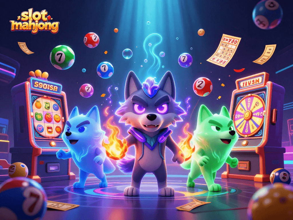 Spin the slot mahjong reels with exciting prizes and vibrant graphics in an engaging casino scene.