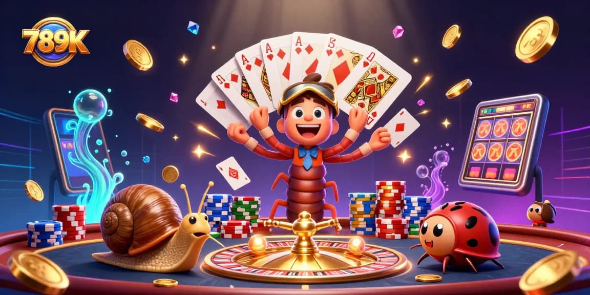 Engage in thrilling gameplay at 789 K casino featuring colorful characters and vibrant elements.