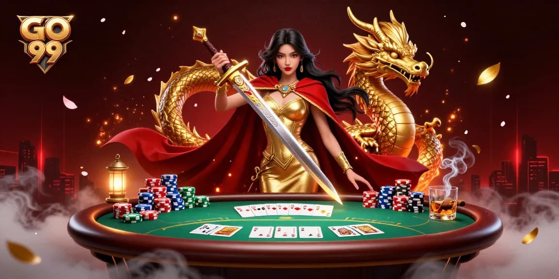 Experience the excitement of GO 99 poker gaming with vibrant graphics and dynamic casino elements.