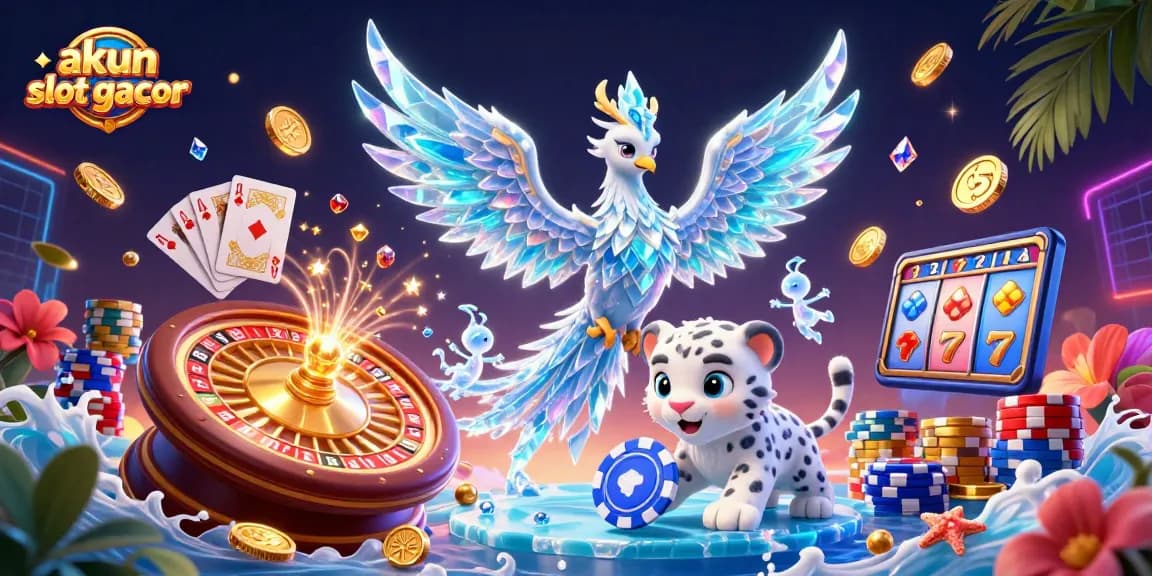 Experience the thrill of akun slot gacor with vibrant casino characters and dynamic gaming elements.