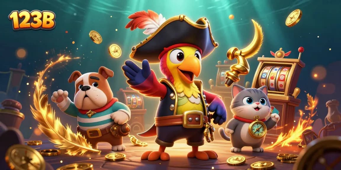 Spin and win with 123B in a vibrant, engaging slot gaming scene featuring dynamic characters.