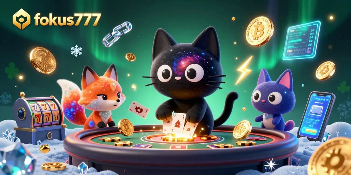 Experience the excitement of fokus777 with a cosmic casino scene, including unique game elements and vibrant design.