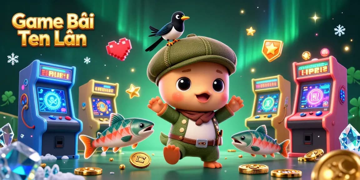 Win big with Game Bài Tiến Lên in a vibrant casino-themed illustration.