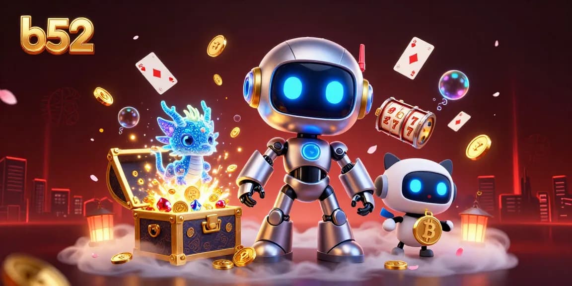 Bet with B52 for exciting wins featuring a dynamic casino scene filled with vibrant games.