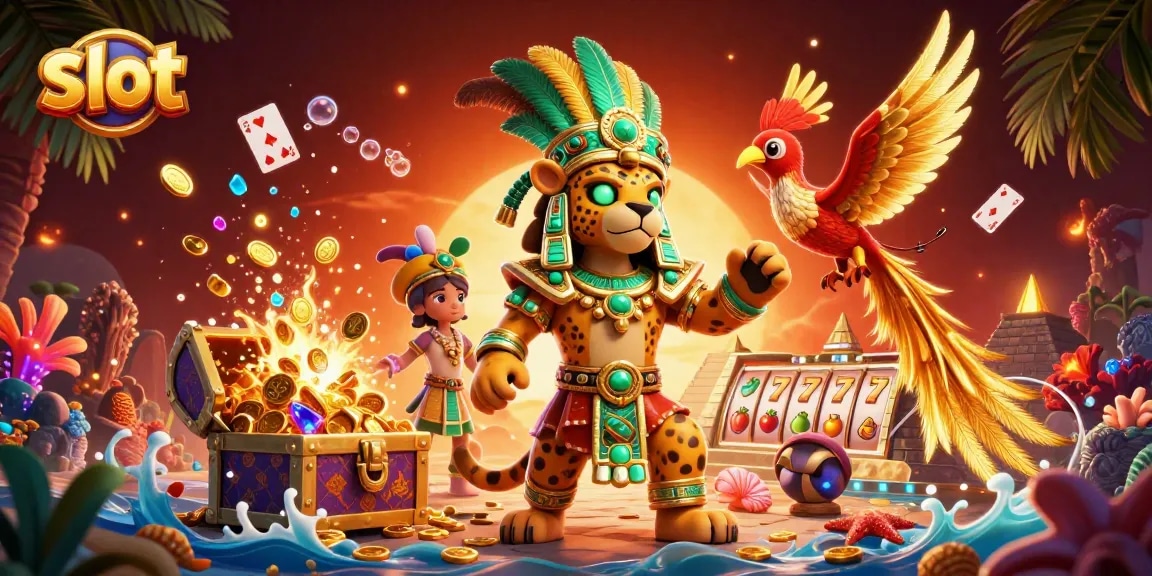 Spin the slot reels with vibrant characters in an energetic casino scene.
