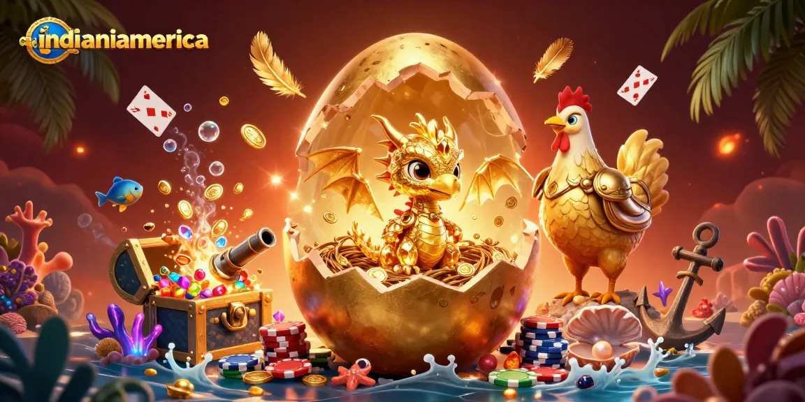 Engage with the magical world of gambling at indianiamerica, featuring captivating golden dragon and poker chips.