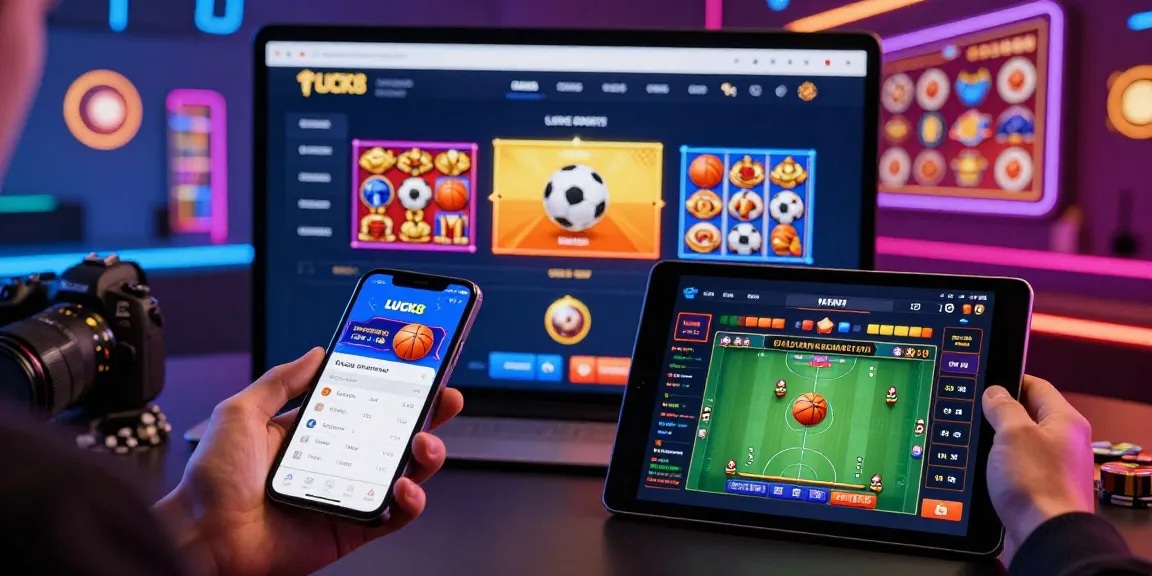 LUCK8 online gambling platform scene showcasing vibrant sports betting and casino games.