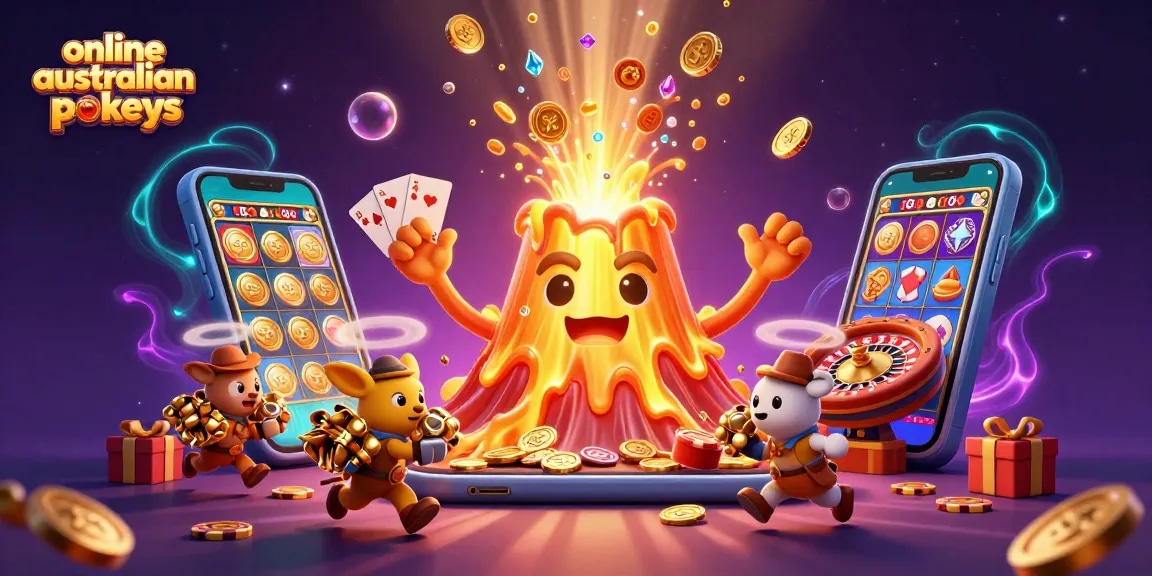 Play online australian pokies with thrilling fun and treasure in an engaging casino scene