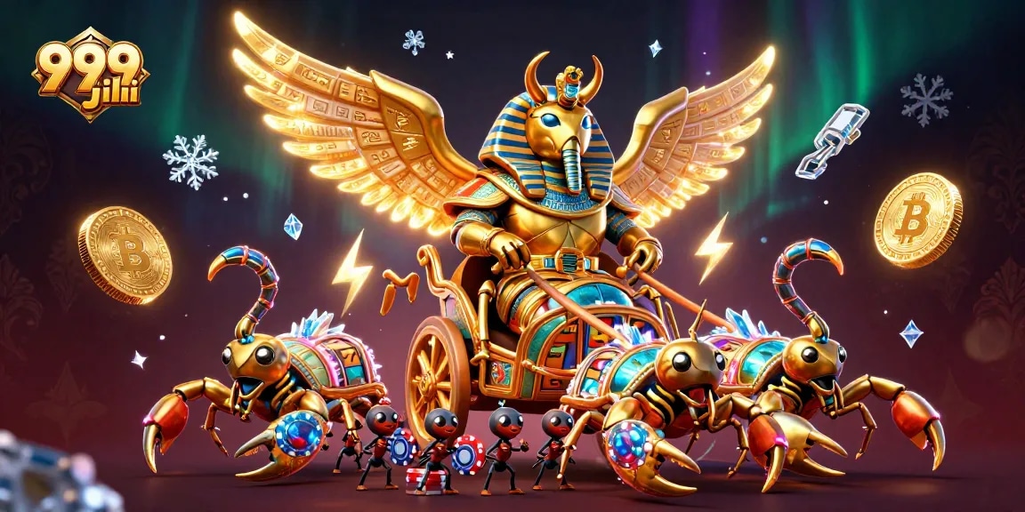 Play exciting games at 999 jili, featuring an opulent 3D casino scene with dynamic elements.