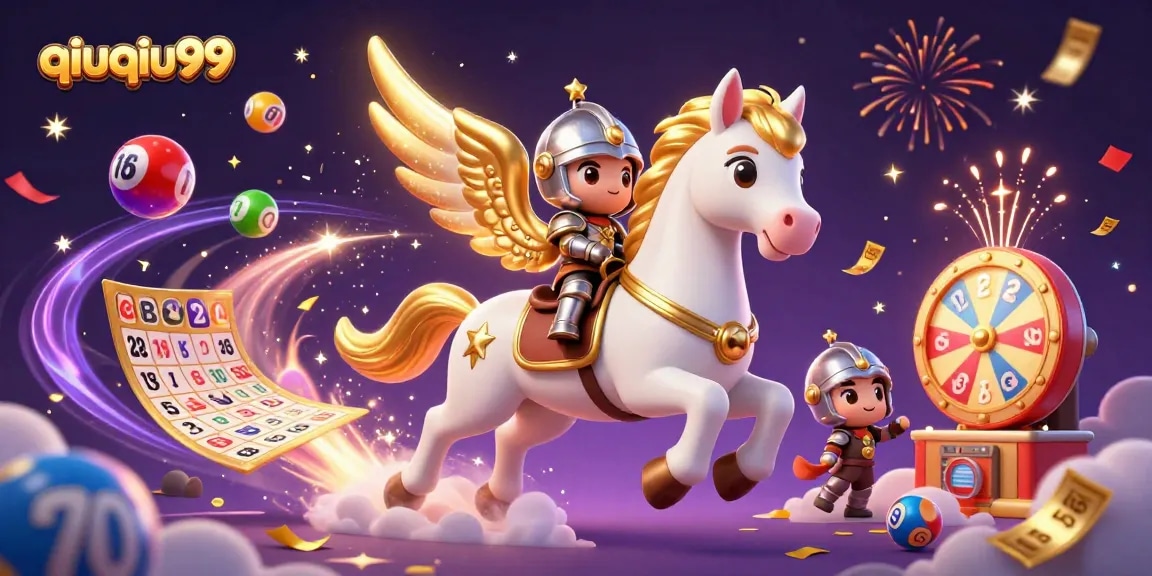 Win big with qiuqiu99 at the online casino, featuring exciting lottery elements and vibrant characters.