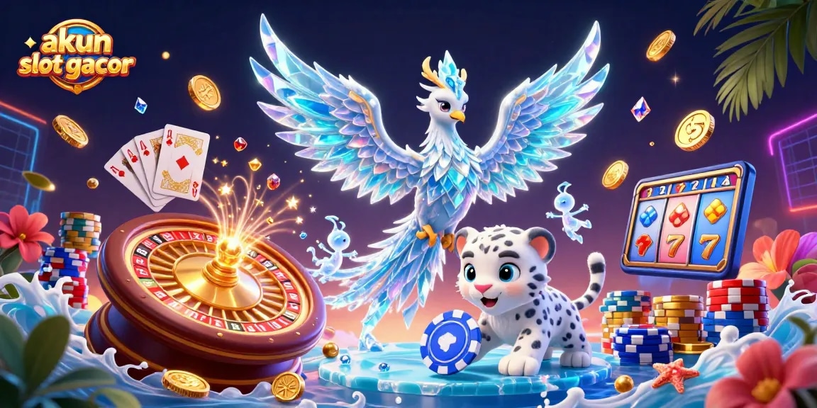 Experience the thrill of akun slot gacor with vibrant casino characters and dynamic gaming elements.