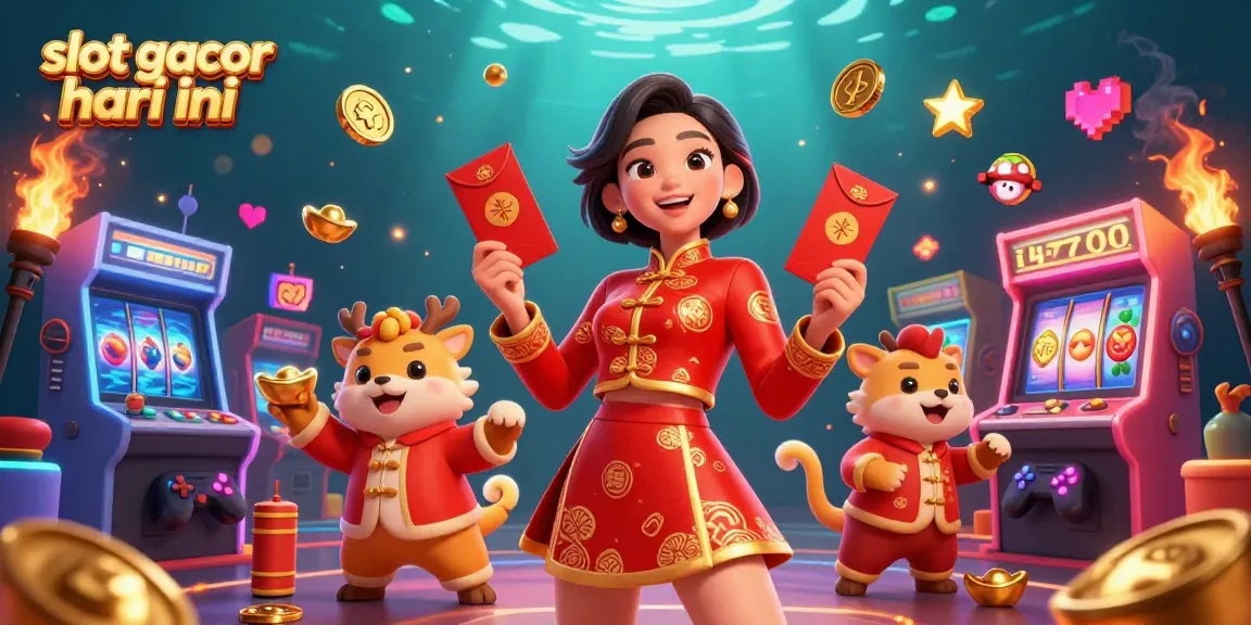 Experience the excitement of slot gacor hari ini with vibrant 3D characters and casino elements.