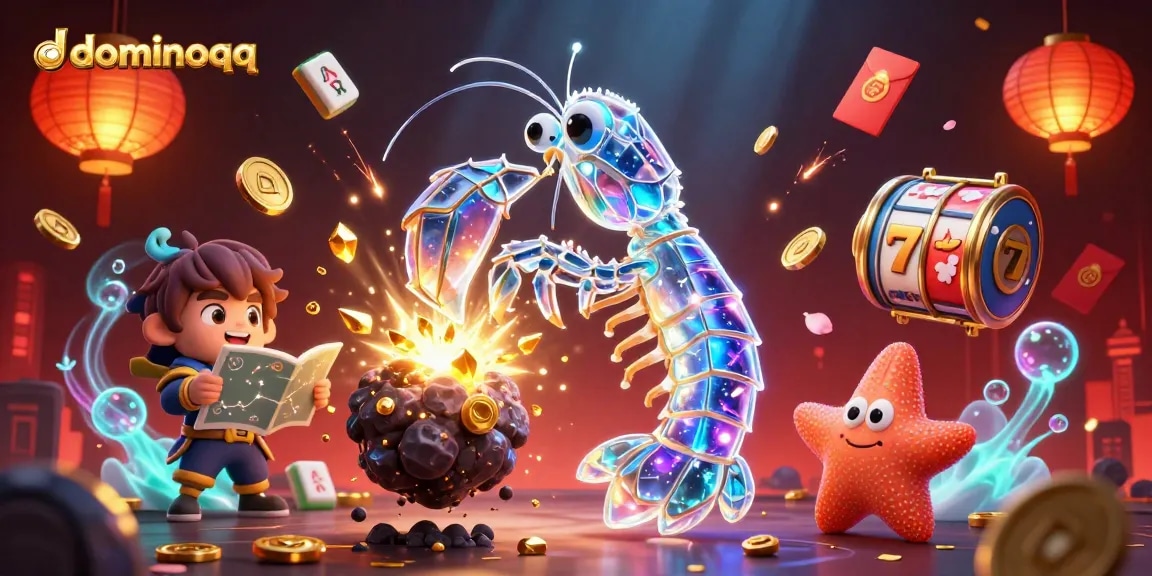 Engage with dominoqq as a 3D galactic samurai mantis shrimp battles for golden gems and coins.