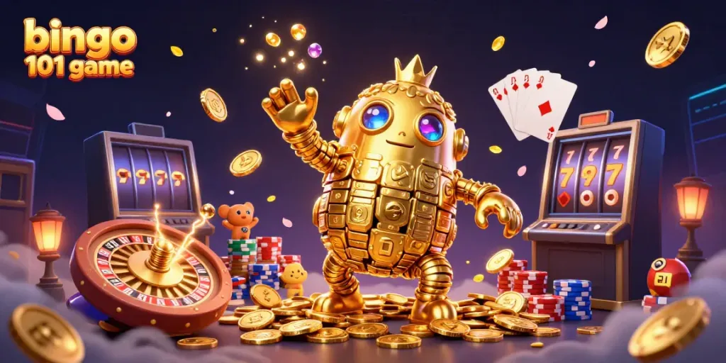 Experience the excitement of bingo 101 game with vibrant casino elements and characters.