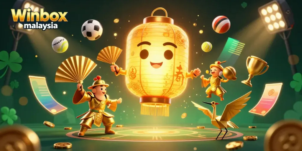 Winbox malaysia players explore vibrant casino gaming scene with lucky symbols and dynamic betting elements.