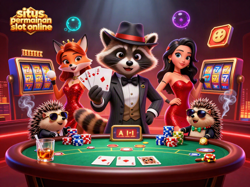 Pemain judi merayakan kemenangan di situs permainan slot online dengan simbol keberuntungan.
