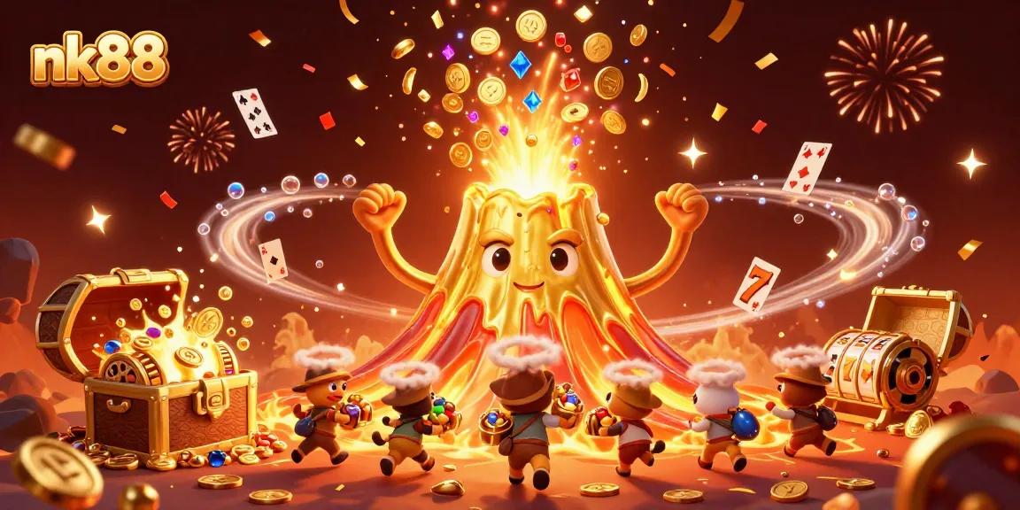 Engage in an exciting jackpot experience with nk88 as the golden volcano erupts treasures.