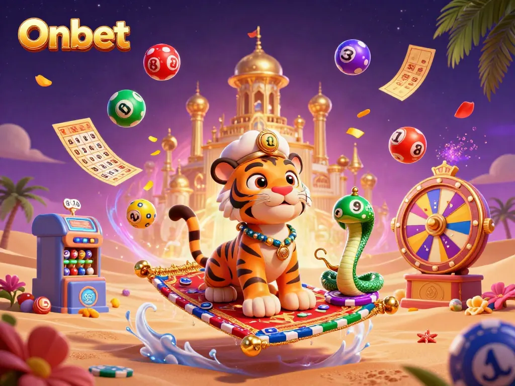 Onbet offers immersive gaming experiences with vibrant 3D tiger sultan and magical elements.