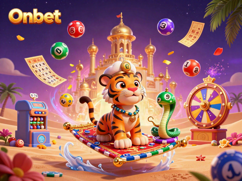 Onbet offers immersive gaming experiences with vibrant 3D tiger sultan and magical elements.
