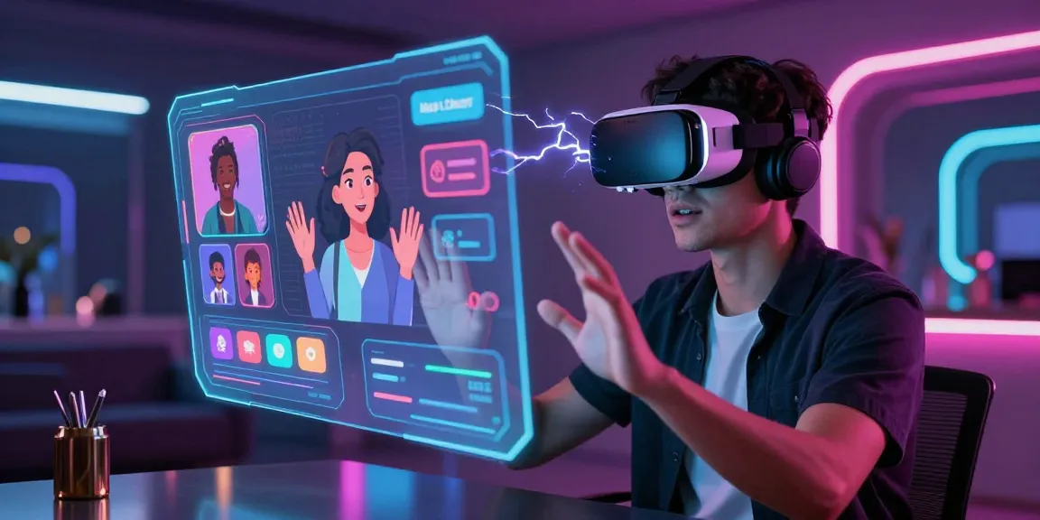 Engaging in NSFW AI virtual interaction with customizable personas in a futuristic digital environment.