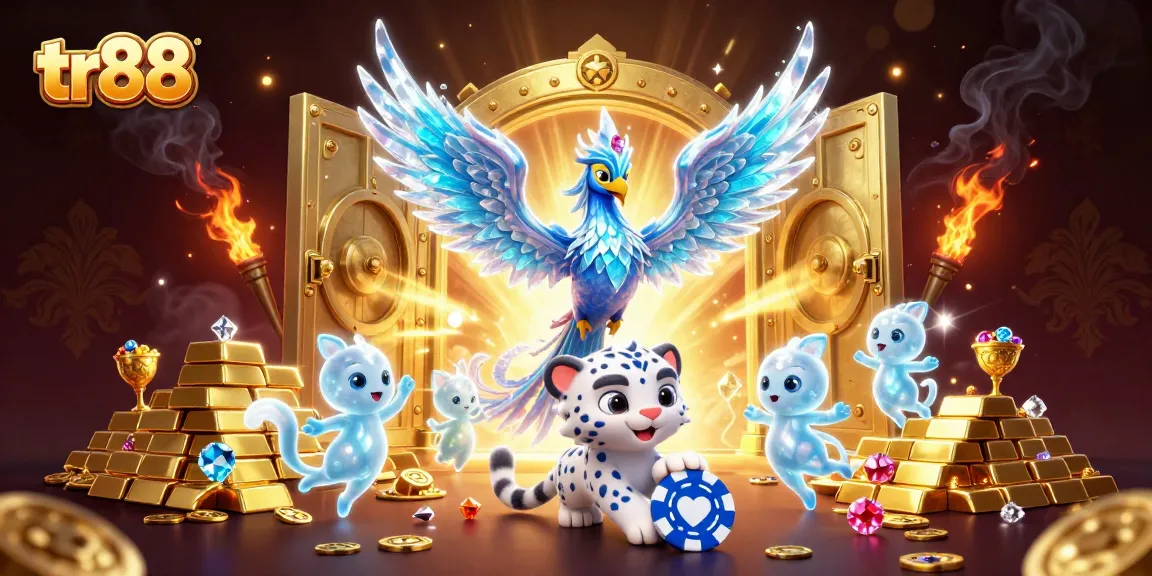 Enhance your luck with tr88 while enjoying a vibrant casino scene filled with treasures.
