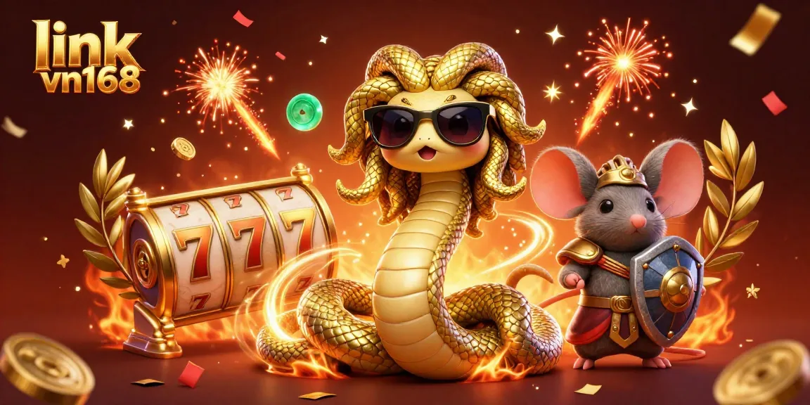 Experience the thrill of winning with link vn168's vibrant 3D casino illustration showcasing games and excitement.
