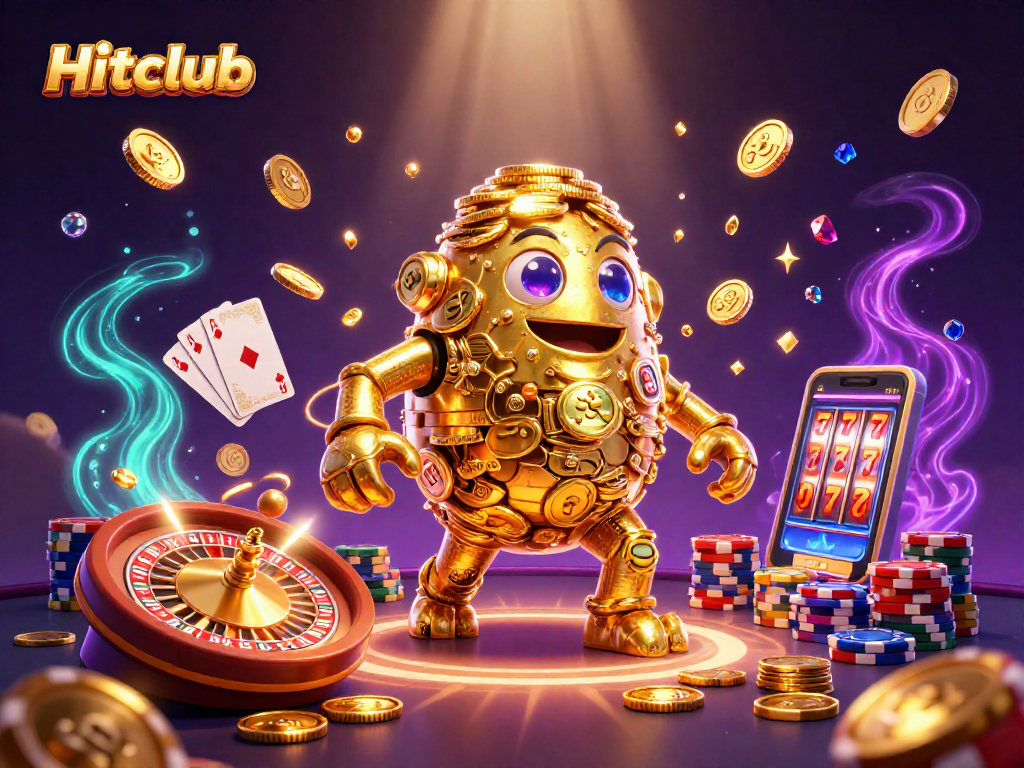 Hitclub captivates gamblers with a vibrant scene of winning coins and exhilarating casino action.