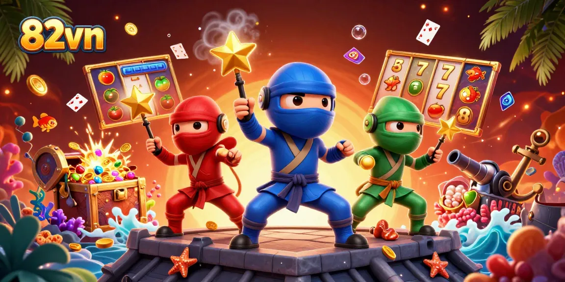 Experience thrilling jackpots and wins with the vibrant and dynamic 82vn online casino illustration.