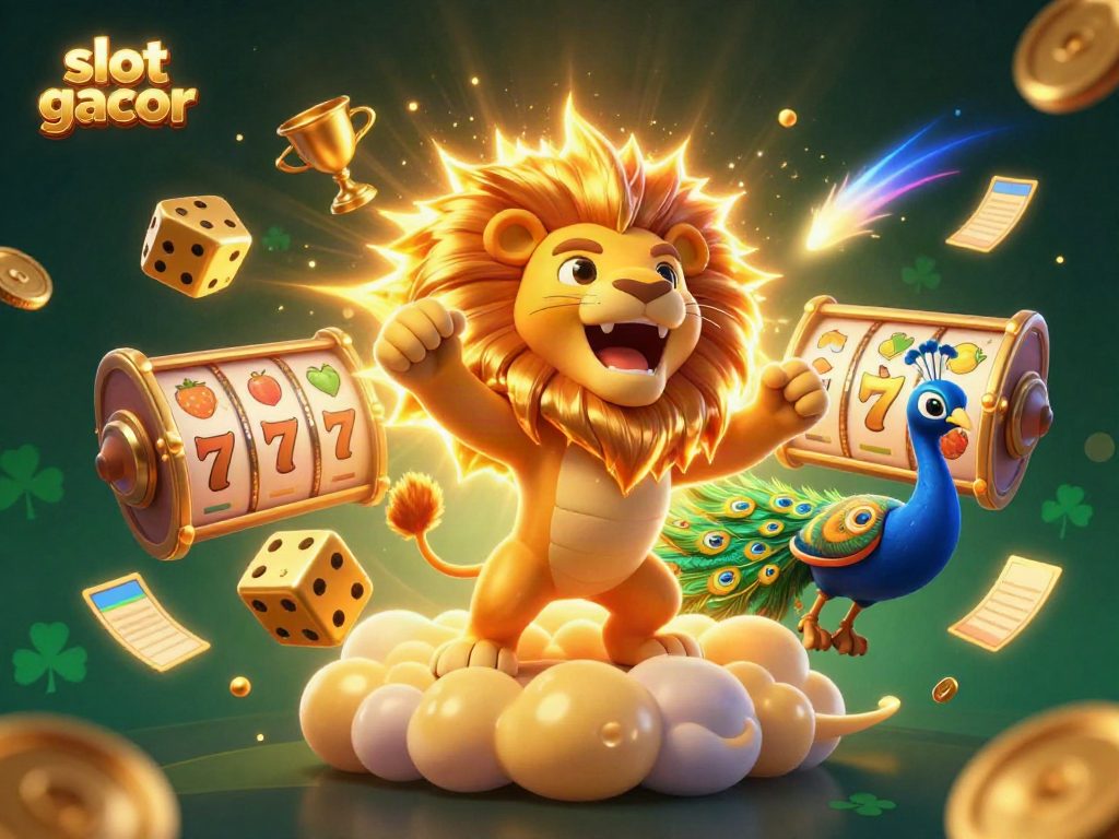 Experience thrilling gameplay with slot gacor as cartoon characters celebrate wins in a vibrant casino.