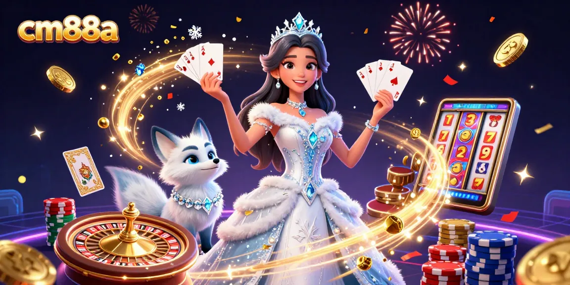 Experience thrilling gameplay with cm88a, showcasing dynamic casino elements and a captivating ice queen character.