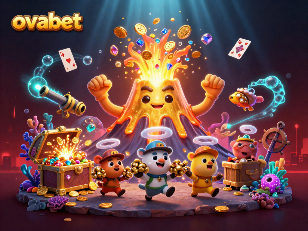 Win big with ovabet in this captivating treasure hunt scene filled with casino excitement!