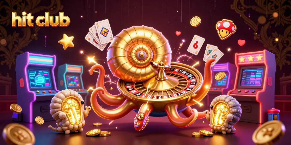 Experience the thrill of hit club with a luminous giant nautilus in a vibrant casino scene.