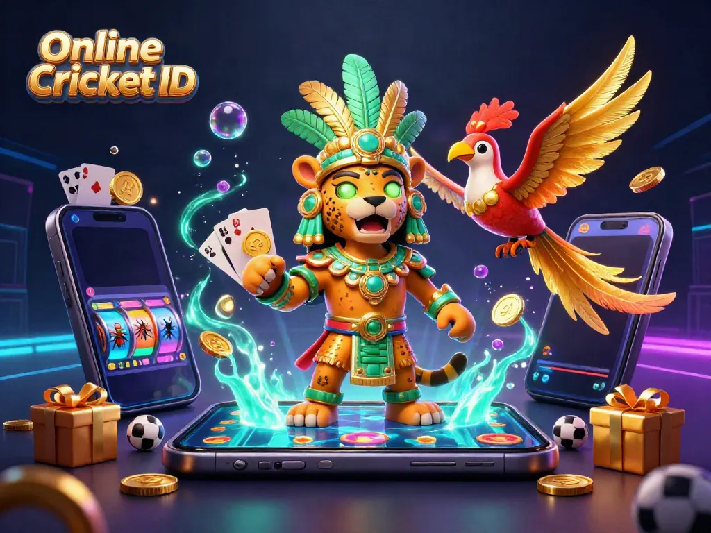 Experience Online Cricket ID with fast payouts and secure transactions in this vibrant visual.