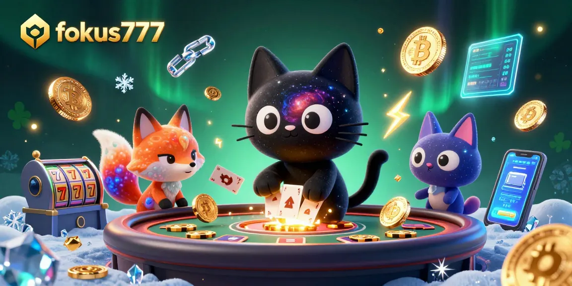 Experience the excitement of fokus777 with a cosmic casino scene, including unique game elements and vibrant design.
