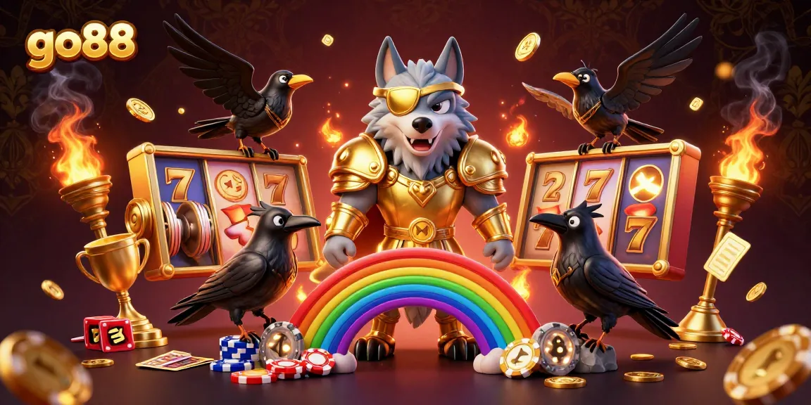 Experience go88 with dynamic 3D slots and jackpots in an exciting casino illustration.