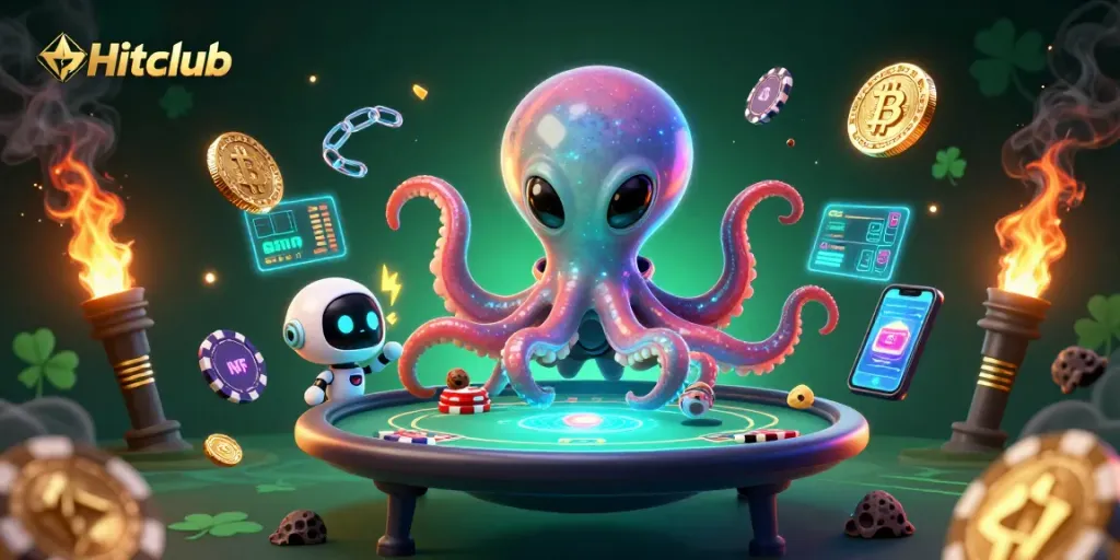 Hitclub alien octopus brings excitement to online gaming with a holographic poker table.