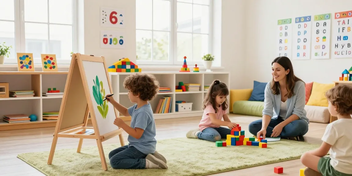 Vibrant classroom scene at https://podarprep.com/locations with children learning and playing.