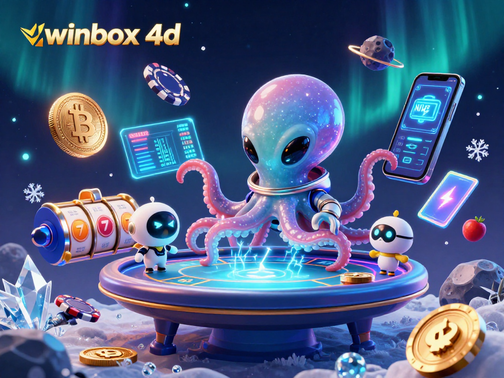 Engage in winbox 4d gaming adventures with an octopus dealer at a poker table.