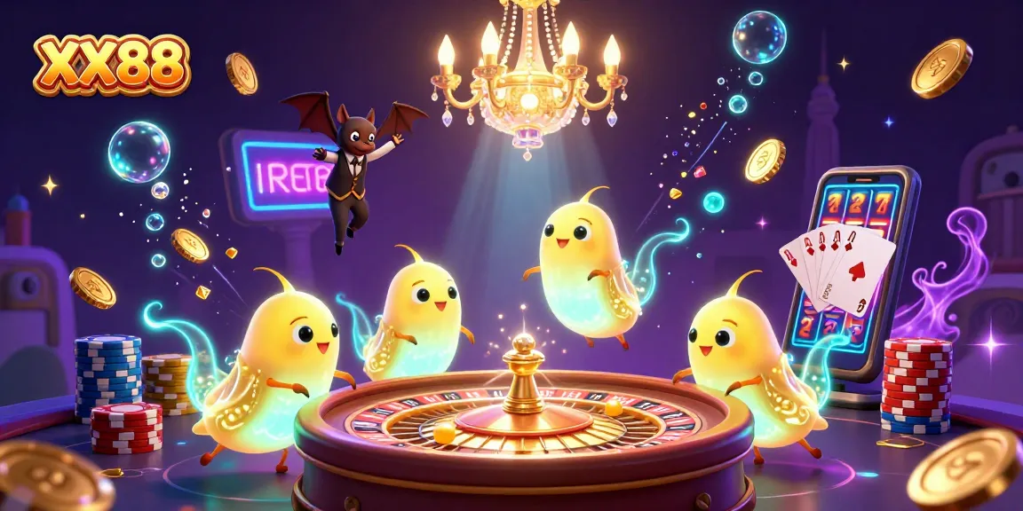 Experience the excitement of XX88 casino with bioluminescent glowworms lighting up the action.