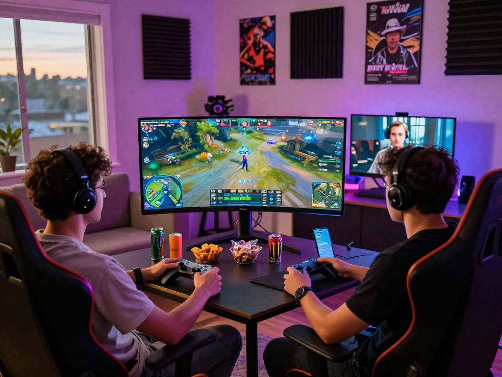 Gamer enjoying immersive experience with MPOCASH.blog vibrant gaming setup
