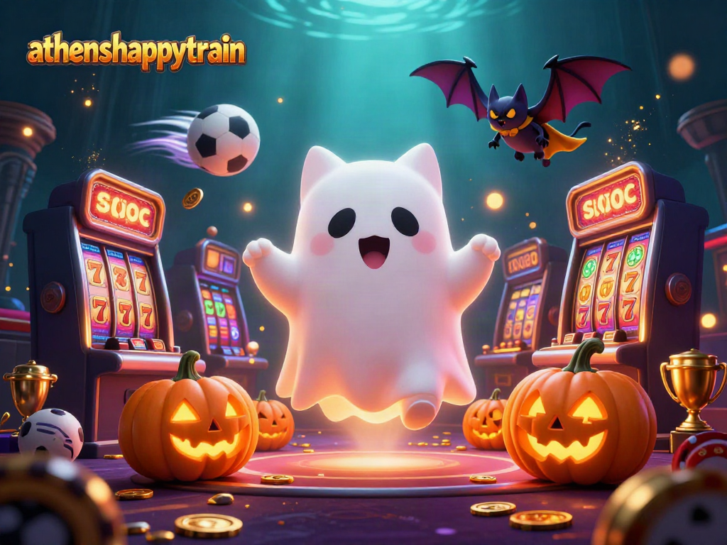 Join the haunted fun at athenshappytrain with a ghost cat, vampire bat, and jackpot reels!