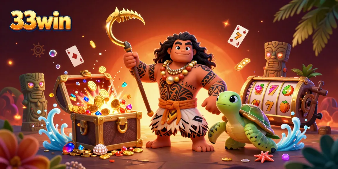 Engage with exciting gaming adventures at 33win, exploring packed, vibrant casino scenes filled with treasures.