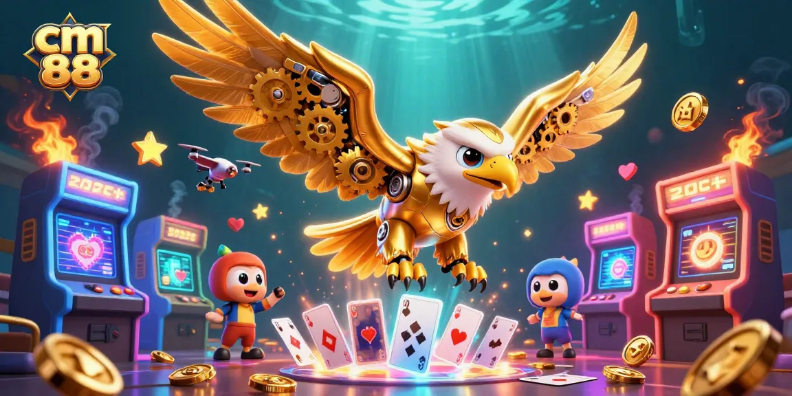 Experience the excitement of cm 88 with a vibrant 3D illustration featuring dynamic gaming elements.
