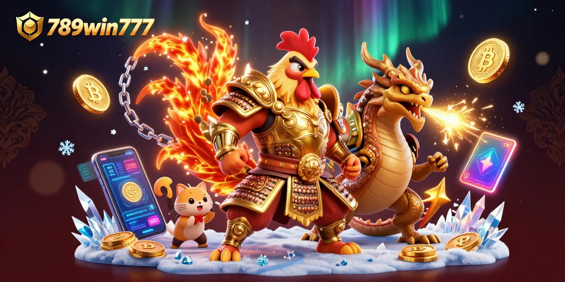 Join the excitement at 789win777 with vibrant 3D characters amidst glowing cryptocurrencies.