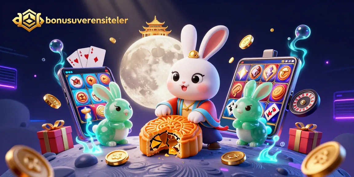 Spin and win with denemebonusuverensiteler's colorful casino universe, featuring charming moon characters.