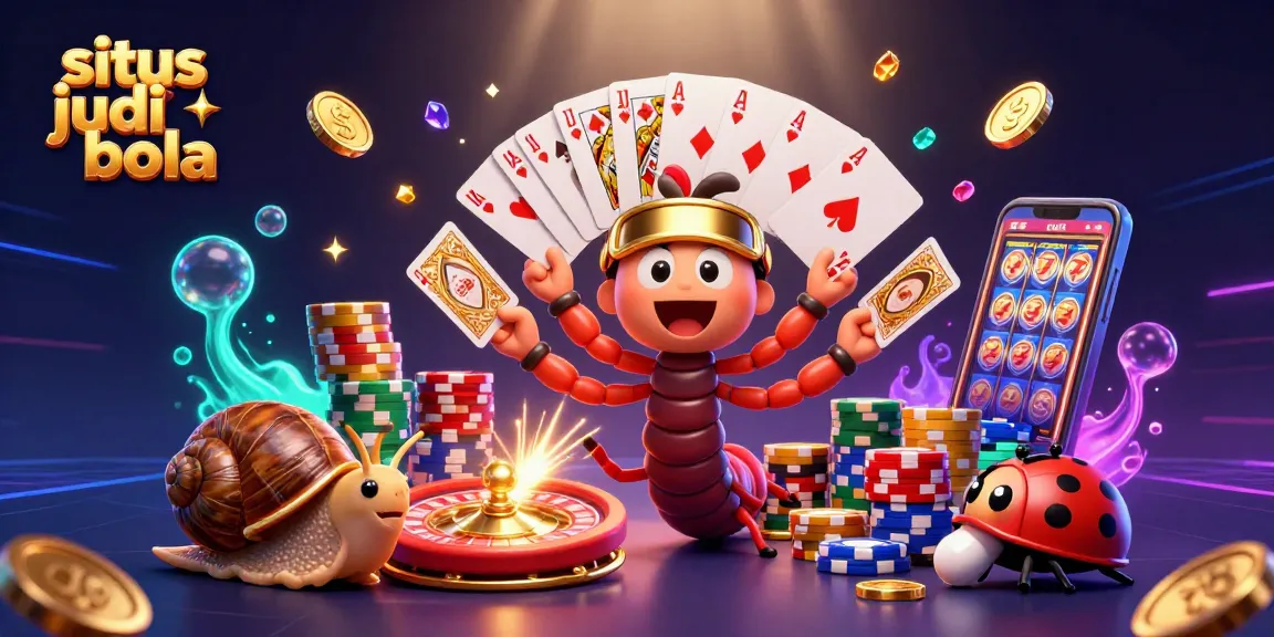 Engage with situs judi bola through a dynamic betting scene featuring animated characters and vibrant casino elements.