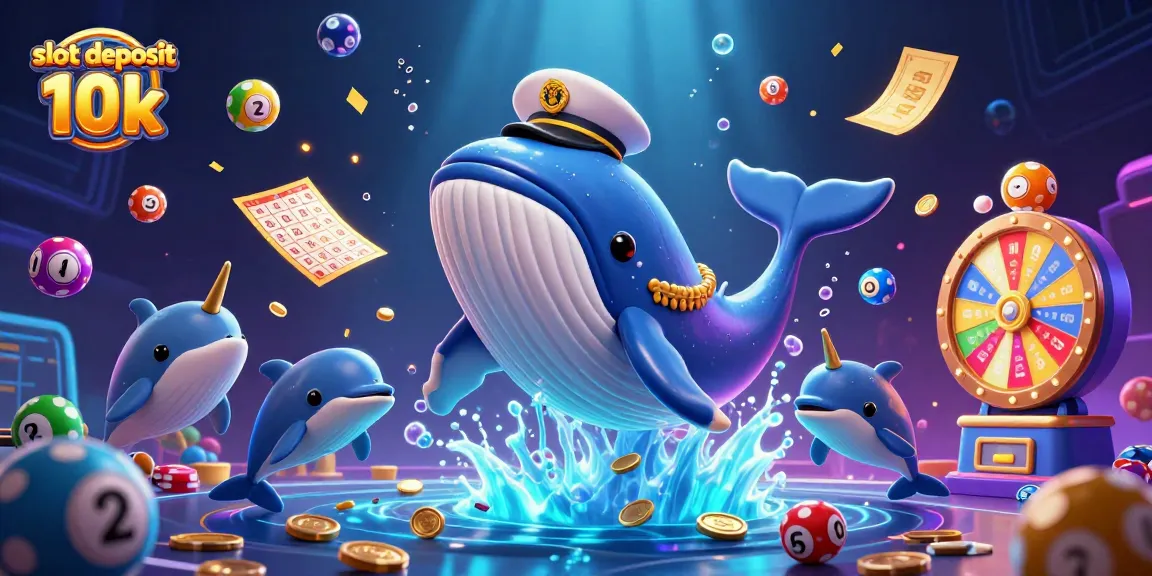 Experience thrilling excitement with slot deposit 10k amidst playful sea creatures and colorful casino elements.